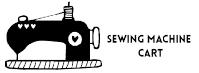 Black and white outline of a sewing machine with the text "SEWING MACHINE ART" to the right.